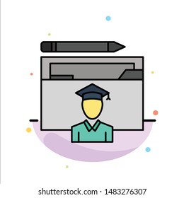 Avatar, Education, Graduate, Graduation, Scholar Abstract Flat Color Icon Template