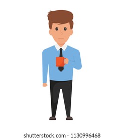 
An avatar of employee holding a teacup showing employee’s tea break.
