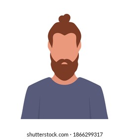Avatar of a European red-haired man. Red-haired man with a beard. Vector.