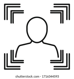Avatar face authentication icon. Outline avatar face authentication vector icon for web design isolated on white background