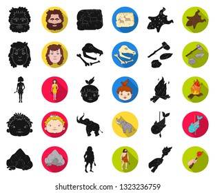 Avatar and face black,flat icons in set collection for design. A person's appearance vector symbol stock web illustration.