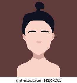 Avatar face with hair and eyebrow