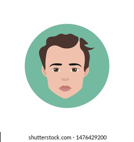Avatar face with hair and eyebrow - Vector