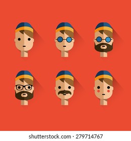 avatar face line icon