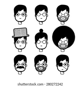 avatar face line icon