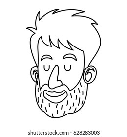 avatar face man beard close eyes outline