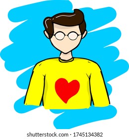 hombre de rostro de avatar con gafas