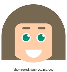 avatar face smiling woman. Vector illustration. female cartoon icons.