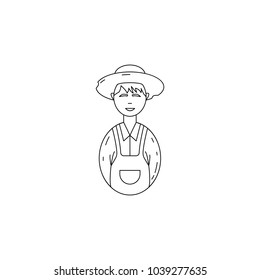 avatar farmer icon. Professions for mobile concept and web apps. Thin line  icon for website design and development, app development. Premium icon on white background