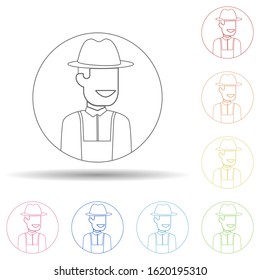 Avatar of farmer in multi color style icon. Simple thin line, outline vector of avatar icons for ui and ux, website or mobile application