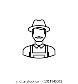 avatar farmer outline icon. Signs and symbols can be used for web logo mobile app UI UX