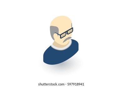 Avatar, father, adult man isometric flat icon. 3d vector colorful illustration. Pictogram isolated on white background