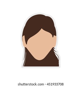Avatar female concept represented by Woman head icon. Isolated and flat illustration