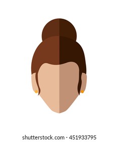 Avatar female concept represented by Woman head icon. Isolated and flat illustration