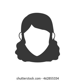 Avatar female concept represented by woman head icon. Isolated and flat illustration