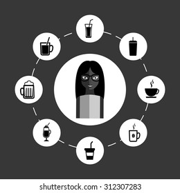 avatar female design, vector illustration eps10 graphic 