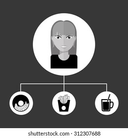 avatar female design, vector illustration eps10 graphic 