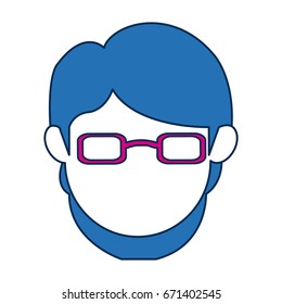 avatar female face wear fuchsia glasses