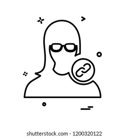 Avatar female icon design vector