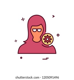 Avatar female icon design vector