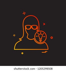 Avatar female icon design vector