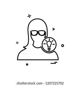 Avatar female icon design vector