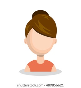 avatar female social network media design white background