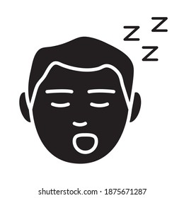 avatar figure with Insomnia z letters silhouette style icon vector illustration design