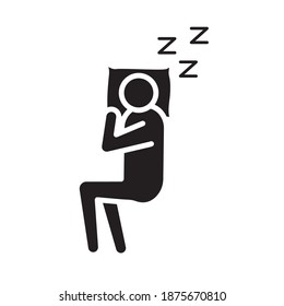 avatar figure and pillow with Insomnia z letters silhouette style icon vector illustration design