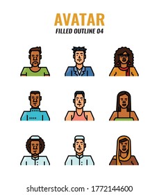 Avatar filled outline icons 04.