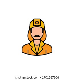 avatar firefighter outline icon. Signs and symbols can be used for web logo mobile app UI UX