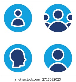 Avatar Flat Blue Icon Ilustración vectorial