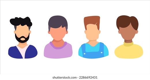 avatar with flat style. 
Collection of faceless avatars