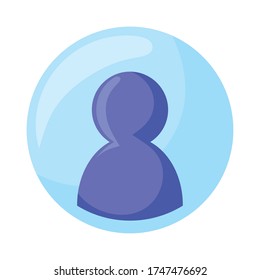 Avatar flat style icon design of Person profile social communication human user partnership member and figure theme Vector illustration