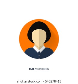 Avatar in a flat style. Person. Social media. Teenager. Male or female face.