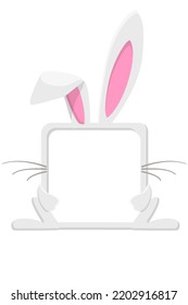 Avatar frame rabbit or hare, animal square template for game.