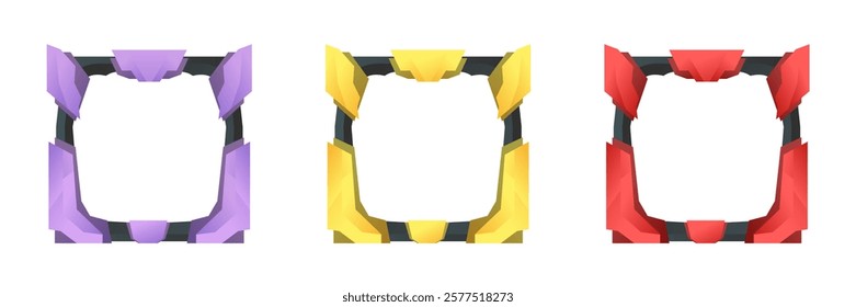 avatar game border with various gold, purple and ruby colors for in-game materials and social media profiles