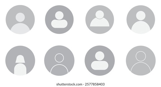 Avatar, gender neutral silhouette Vector illustration, profile picture, No image for social media profiles, flat icons. No photo , Default Avatar Profile Icon in grayscale, User profile, person icon,