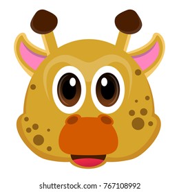 Avatar of a giraffe on a white background, Vector illustration