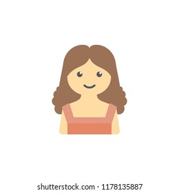 avatar of girl colored icon. Element of children icon for mobile concept and web apps. Colored avatar of  girl can be used for web and mobile