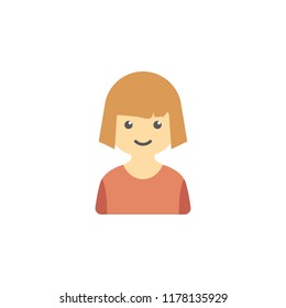 avatar of girl colored icon. Element of children icon for mobile concept and web apps. Colored avatar of  girl can be used for web and mobile