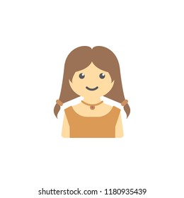 avatar of girl colored icon. Element of children icon for mobile concept and web apps. Colored avatar of girl can be used for web and mobile