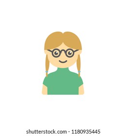 avatar of girl colored icon. Element of children icon for mobile concept and web apps. Colored avatar of girl can be used for web and mobile