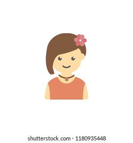 avatar of girl colored icon. Element of children icon for mobile concept and web apps. Colored avatar of girl can be used for web and mobile