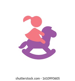 Avatar girl and horse toy design, Kid childhood little people lifestyle casual person cheerful and cute theme Vector illustration