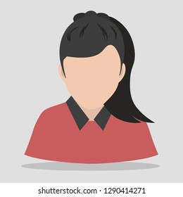 Avatar Girl With Red Clothes. Eps 10 - Vector