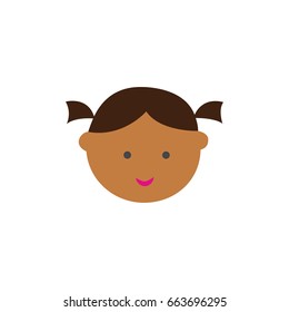 Avatar of a girl in a simple style. Isolated on white cartoon face for use in web design. Vector illustration
