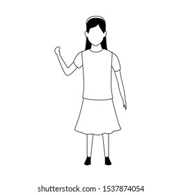 avatar girl wearing casual clothes over white background, vector illustration