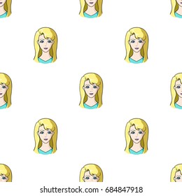 Avatar girl with white hair. Avatar and face single icon in cartoon style vector symbol stock illustration.