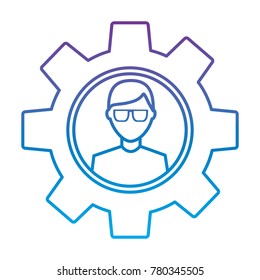 avatar with glasses inside gear setting technology